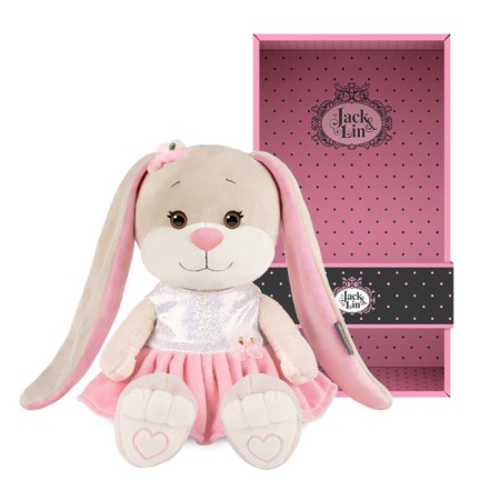 Soft toy "Bunny Lin in a silver-pink dress", 20 cm-1