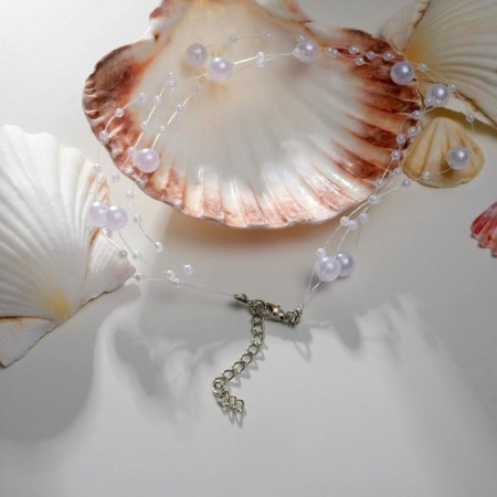 Choker "bride" pearls, white color, 30 cm-6