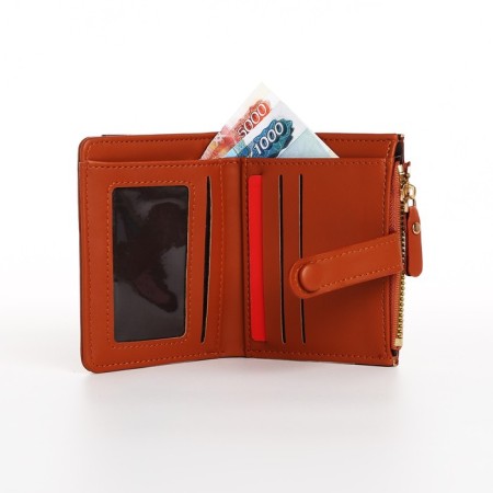 Women's wallet on the button, redhead color-5