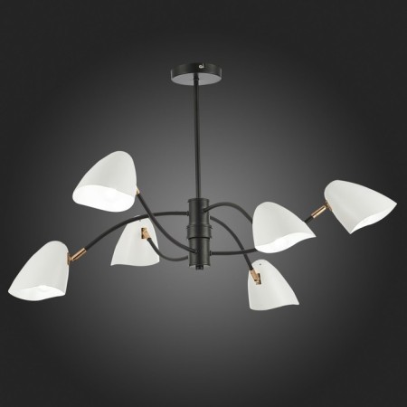 Ceiling EVOLUCE lamp. Sle103602-06. Satta. 6x40 watts, E14, 89x89x53.5 cm, black color, gold-2