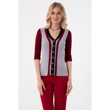 Female jumper, size 42, black color, burgundy