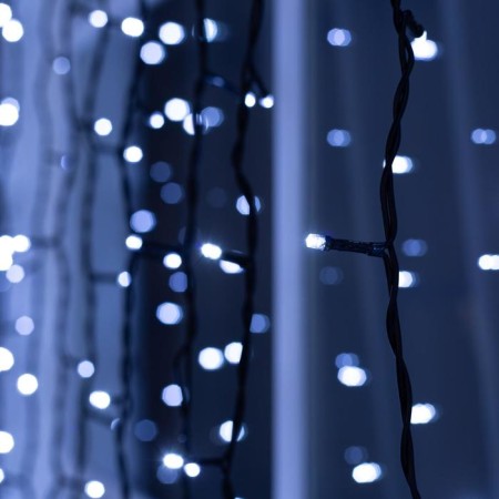 Garland "Curtain" 2 × 3 m, IP44, UMS, dark thread, 760 LED, white glow, 220 V-2
