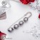 Pin "Quartet" ball No. 14, 8.5 cm, glossy gray color in silver