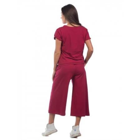 Female suit, size 44, burgundy color-4