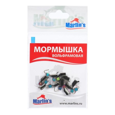 Mormyshka tungsten Marlin’s nails, 3 mm, 0.95 g, black, phosphorus + gasoline, 10 pcs-1