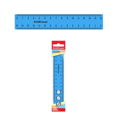 Flexible line 15cm Erichkrause "Bubble Gum", plastic, blue, in Floopac