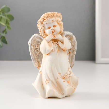 Polystone souvenir "Angel in a flower dress and a wreath with silver wings" mix 14.5 cm-1