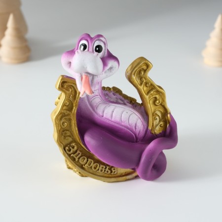 Piglite Polystone "Snake on the horseshoe" 8x7x11 cm