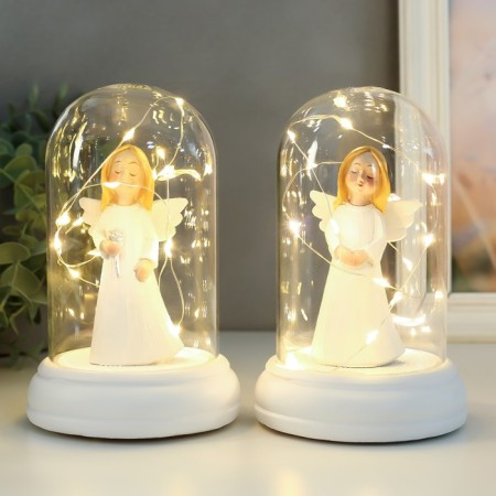 Souvenir Polystone Light "Angel Girl in a White Dress" mix 10.2x10.5x16 cm-1