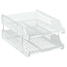 A set of paper trays horizontal Starong Istanus, 2 pieces, on metal rods, white