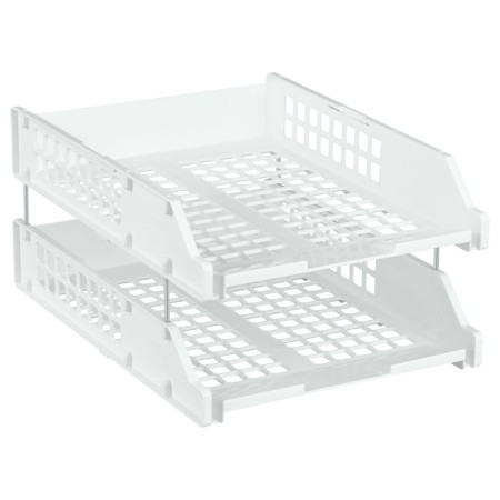 A set of paper trays horizontal Starong Istanus, 2 pieces, on metal rods, white