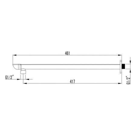 Holder for the tropical shower Lemark LM4987CW, 461 mm, white color-1