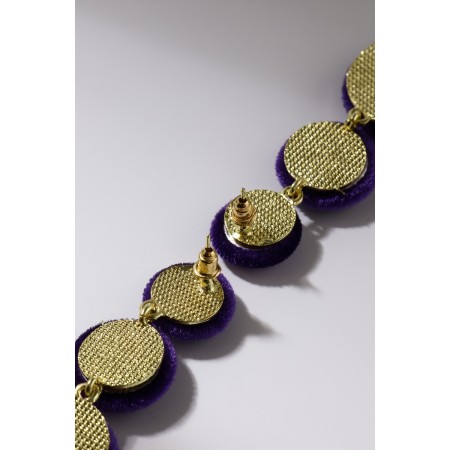 Earrings Assorted "Libero" three discs, purple color in gold-6