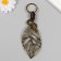 Metal keychain, leatherette "skeletal sheet" bronze, node 3.6x7.2 cm