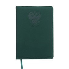Leduced A5 Diary, 160 sheets, Devente.emblem, firm cover of artificial leather with foam, lies, block 70 g/m2, green