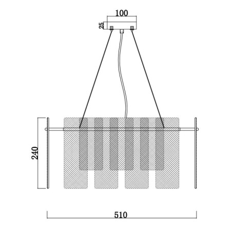 Suspended lamp Freya Fr5198PL-06CH OTTIMO, 510x510x1265 mm, E14, 6x60W, color chromium-3