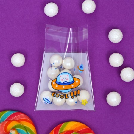 BOPP package with sticky tape, "Korean style", 7*7+3cm-4