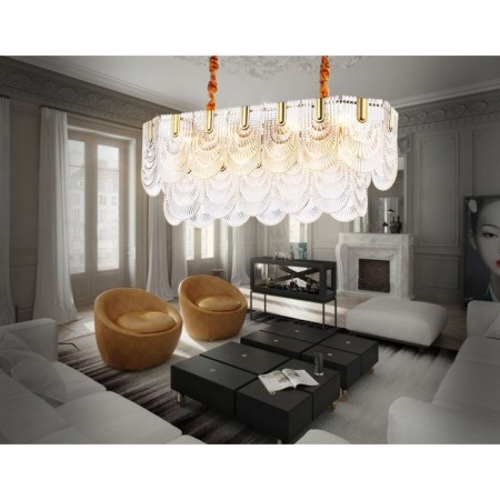 Crystal chandelier with Ambrella Light, Traditional, Tr5389, E27, Color Gold-2
