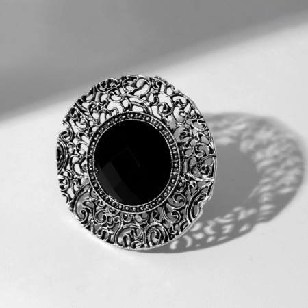Ring of the "ethnic" openwork circle, black color in black silver, dimensionless-4