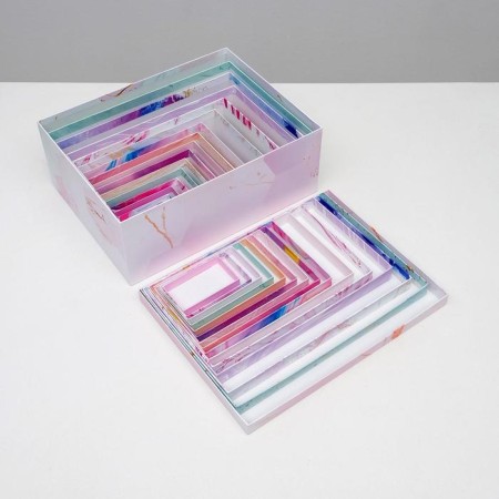 A set of boxes 15 in 1, gift packaging, “texture”, 12 x 6.8 x 4 cm - 46.6 x 30.2 x 17.5 cm-10