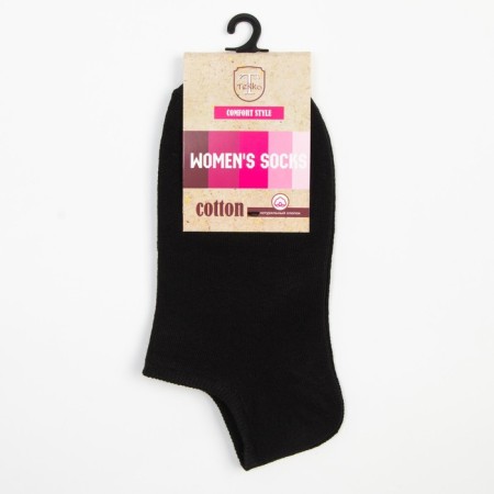 Women's socks "trackers", black color, size 23-25-4
