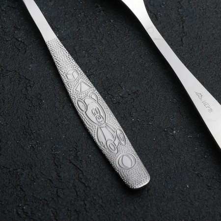 Baby dining room "Fidget", length = 18 cm, thickness 2 mm, silver color-1