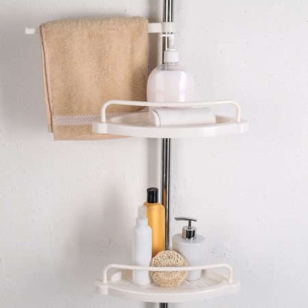 Shelf 4-tier sliding, 100 (260) × 33.5 × 21.5 cm, white color-1