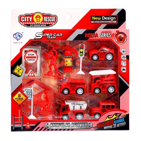 Set of children's machines "Fire Service", inertia, 5 pcs., Accessories-6