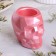 Skull Closure from gypsum with faces, 6x9x6.5cm, pink