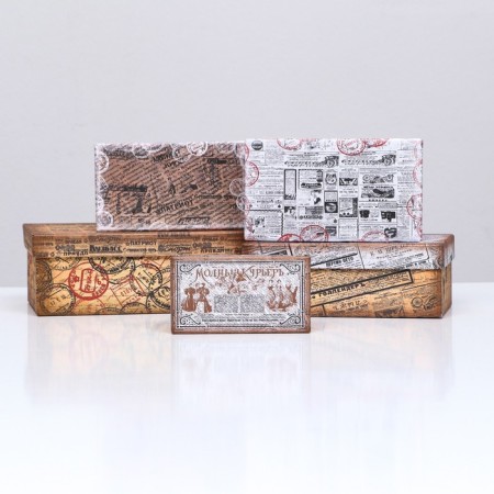 A set of boxes 10 in 1 "newspaper", 30.5 x 20 x 13 - 12 x 6.5 x 4 cm-4