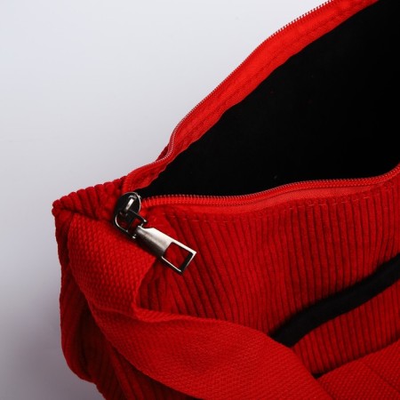 Youth bag with zipper, red color-4