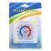 The thermometer is street, mechanical, square, 8 x 8 cm,
