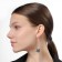 Hanging earrings “wandered car”, black color in silver, 6.5 cm