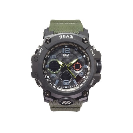 Watch is electronic watch, with an alarm clock, calendar, D-5.6 cm, L-20.5 cm, 3 atm, green-1