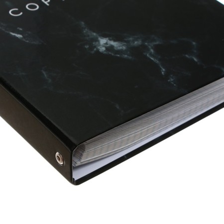 A notebook on the rings of A5 120 sheets in Calligrata cell "Black marble" Black "cover 7BC, without cutting down under the rings, offset block-4