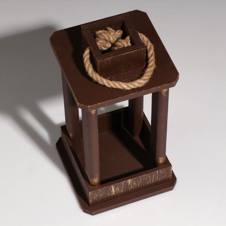 Kashpo Wooden "Lantern", pen, gold vintage, 16 × 16 × 30 cm-2
