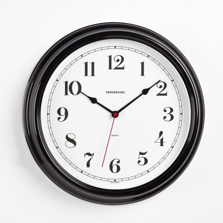Wall clock, series: classic, smooth move, d = 31 cm, black