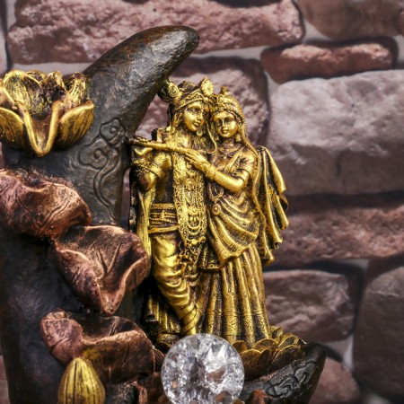 The desktop fountain from the network, the backlight "Krishna and Radha for the month" 35x20x25 cm-5