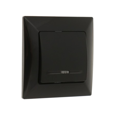 Luazon Lighting "Antei" switch, 10 A, 1 key, with backlight, hidden black-1