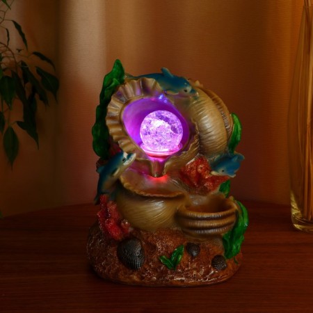Fountain "Dolphins" shells, 11x16x24 cm (with backlight)-2