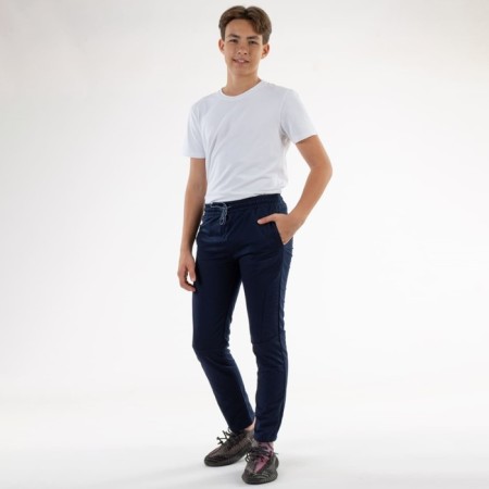Sports pants for ISEE boys, height 128-134 cm, dark blue color-5