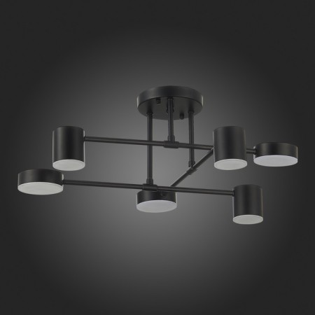 Ceiling EVOLUCE lamp. Sle201042-06. Nobel. 6x7 W, LED, 4000K, 3024 LM, 57x57x25 cm, black color-18