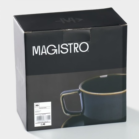 Чайная пара фарфоровая Magistro Fog, 2 предмета: чашка 250 мл, блюдце d=14 см-6