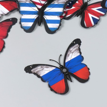 Magnet Plastic "Butterfly. Flag" set 12 pcs mix 10 cm-2