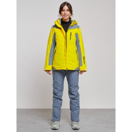 Ski costume female winter, size 50, yellow color