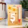 Candle in the cake "Gran + Fountain", number "5", pearl, 6.5 cm
