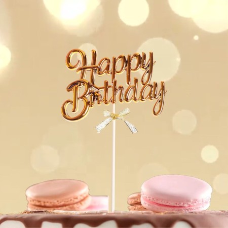 Topper "Happy Birthday", Color Gold-1
