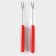 Ceramic set for Fondu "Glacock", 300 ml, 2 skewers, red color