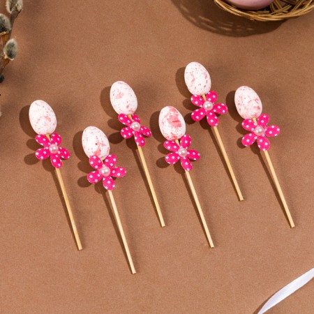 Swap eggs flower pink, set 6 pcs.-3