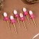 Swap eggs flower pink, set 6 pcs.